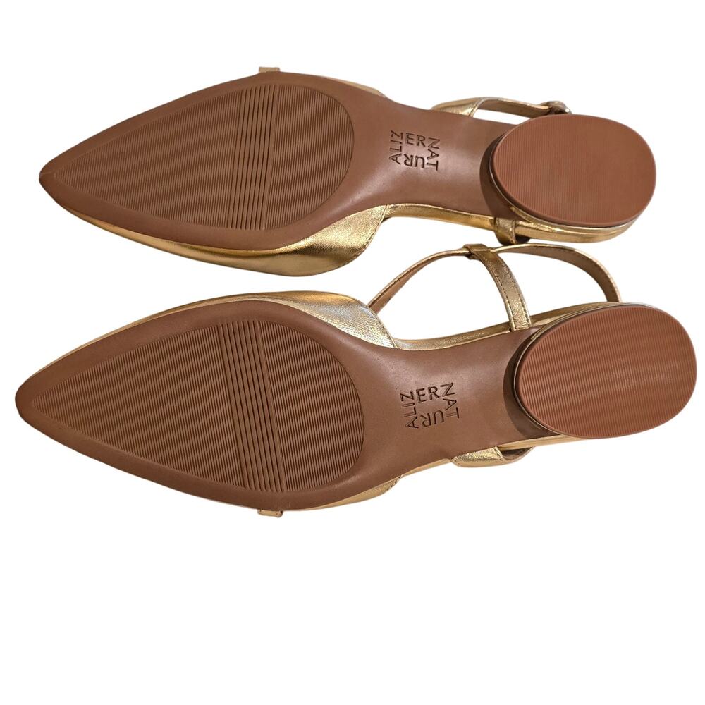 Naturalizer Gold Pointed Toe Slingback Flats - Picture 9 of 9